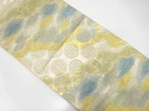 アンティーク　道長取に花絵皿模様織出し袋帯（材料）
